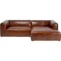 Corner Sofa Cubetto Leather Brown