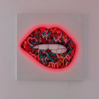 Wanddekoration LED "Mouth"