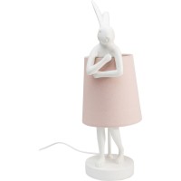 Table Lamp Animal Rabbit White/Rose 50cm